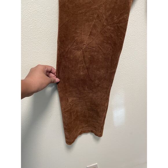 Vintage Womens Track Pants Small Brown Terry Velour Flare Leg Drawstring Y2K - Picture 3 of 10